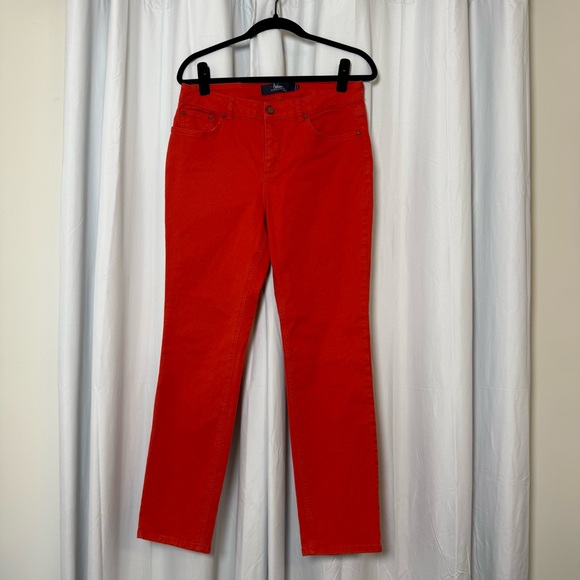 Boden Cambridge Ankle Skimmer Coral Orange Jeans 8L Preppy - Picture 2 of 13